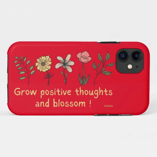 COQUES Case-Mate iPhone CROÎTRE DES PENSÉES POSITIVES ET DES MOTIFS DE BLO (Dos (Horizontal))