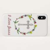 Coques Case-Mate iPhone Croix à anneau rose (Dos (Horizontal))