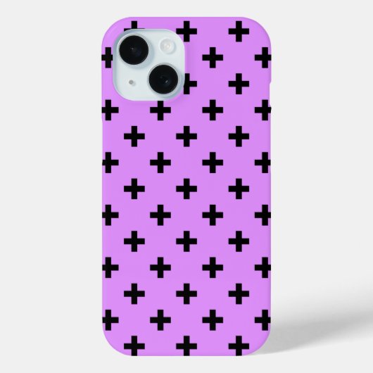 Coques Case-Mate iPhone Croix à pois noirs sur lilas (Verso)