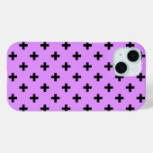Coques Case-Mate iPhone Croix à pois noirs sur lilas (Verso (horizontal))
