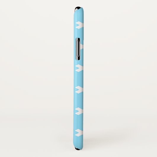 Coques Case-Mate iPhone Croix blanche sur le bleu bébé (Dos/Droite)