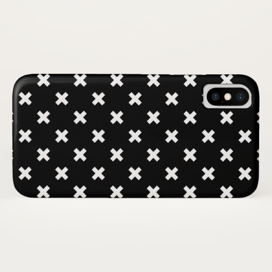 Coques Case-Mate iPhone Croix blanche sur le noir (Dos (Horizontal))