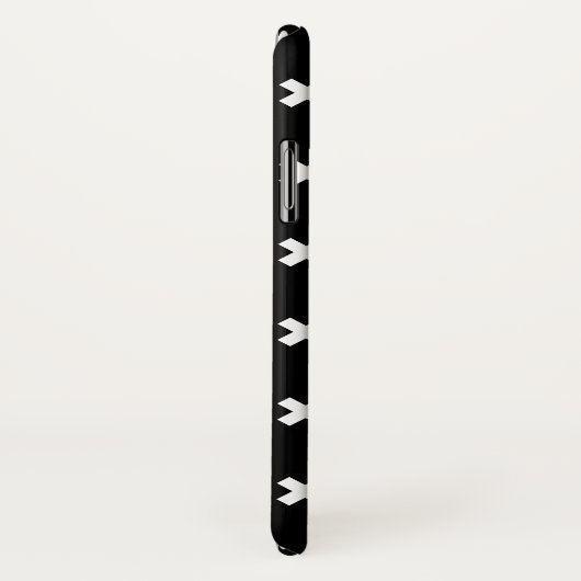 Coques Case-Mate iPhone Croix blanche sur le noir (Dos/Droite)