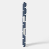 Coques Case-Mate iPhone Croix blanches à pois sur bleu-gris (Verso / Droite)