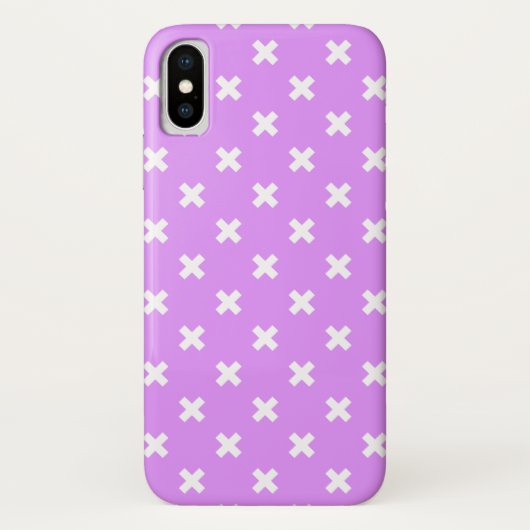 Coques Case-Mate iPhone Croix blanches sur lilas (Dos)