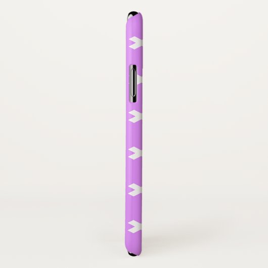 Coques Case-Mate iPhone Croix blanches sur lilas (Dos/Droite)