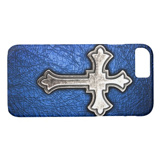 Coques Case-Mate iPhone Croix bleue (Dos (Horizontal))