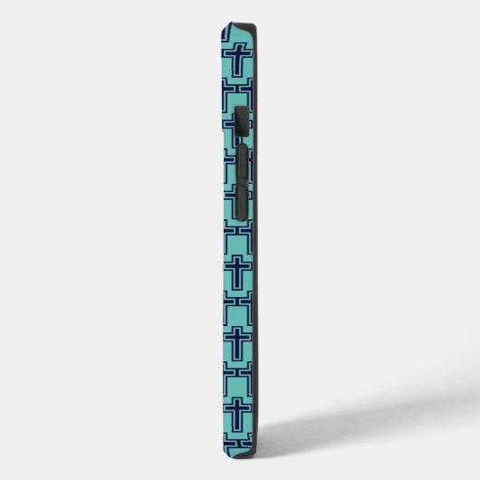 Coques Case-Mate iPhone Croix chrétienne bleue différentes variantes (Verso / Gauche)