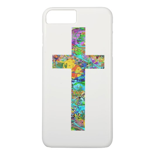 Coques Case-Mate iPhone Croix chrétienne colorée 1 (Dos)