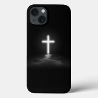 Croix chrétienne de l'iPhone dans la fosse