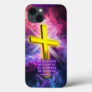 Case-Mate iPhone Case Croix chrétienne en or et violet Coque-Mate iPhone