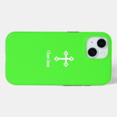 Coques Case-Mate iPhone Croix chrétienne I Love Jesus Lime Green (Verso (horizontal))