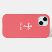 Coques Case-Mate iPhone Croix chrétienne J'aime Jésus Rouge rose (Verso (horizontal))