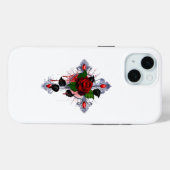 Coques Case-Mate iPhone Croix d'argent avec une rose rouge (Verso (horizontal))