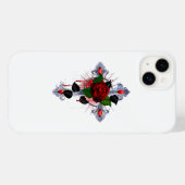 Coques Case-Mate iPhone Croix d'argent avec une rose rouge (Verso (horizontal))