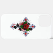 Coques Case-Mate iPhone Croix d'argent avec une rose rouge (Verso / Droite)