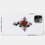 Coques Case-Mate iPhone Croix d'argent avec une rose rouge (Dos (Horizontal))