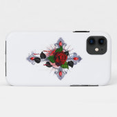 Coques Case-Mate iPhone Croix d'argent avec une rose rouge (Dos (Horizontal))