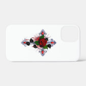 Coques Case-Mate iPhone Croix d'argent avec une rose rouge (Verso (horizontal))