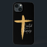 Case-Mate iPhone Case Croix d'or avec Jésus Créée avec un but<br><div class="desc">Croix d'or avec Jésus Créé Avec Un Coque d'iPhone 13 Objectif. Traverser la peinture d'or avec Jésus doucement intégré. Calligraphie scénarisée "Created with a Purpose" le long de la croix d'or. Montrez votre foi avec cette déclaration forte et encourageante.</div>