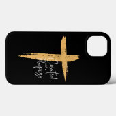 Coques Case-Mate iPhone Croix d'or avec Jésus Créée avec un but (Verso (horizontal))
