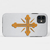 Coques Case-Mate iPhone Croix d'or et métal en acier inoxydable platine (Dos (Horizontal))