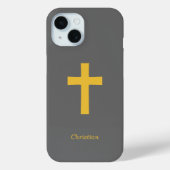 Coques Case-Mate iPhone Croix d'or simple noir (Verso)