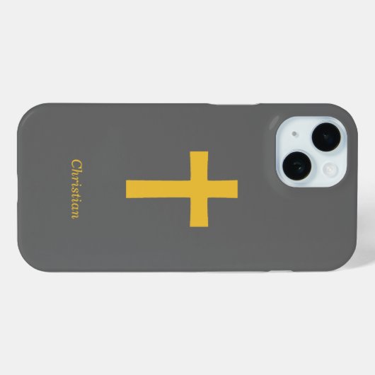 Coques Case-Mate iPhone Croix d'or simple noir (Verso (horizontal))