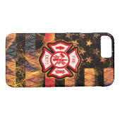 Coques Case-Mate iPhone Croix et flammes des pompiers (Dos (Horizontal))