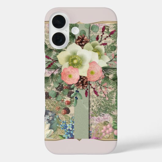 Coques Case-Mate iPhone Croix florale verte (Verso)