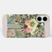 Coques Case-Mate iPhone Croix florale verte (Verso (horizontal))