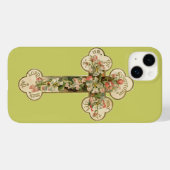 Coques Case-Mate iPhone Croix florale vintage (Verso (horizontal))
