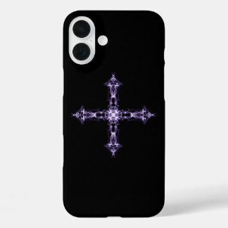 iPhone 16 Plus Case Croix fractale violette gothique