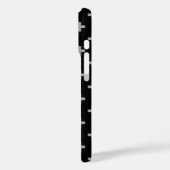 Coques Case-Mate iPhone Croix grises à pois sur fond noir (Verso / Gauche)