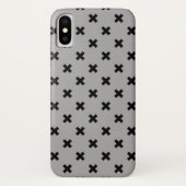 Coques Case-Mate iPhone Croix noire coutures sur gris (Dos)