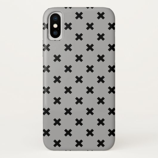 Coques Case-Mate iPhone Croix noire coutures sur gris (Dos)