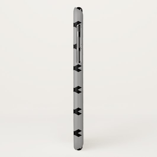 Coques Case-Mate iPhone Croix noire coutures sur gris (Dos/Gauche)