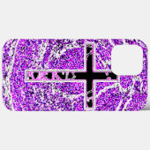 COQUES Case-Mate iPhone CROIX NOIRE ET ROSE AVEC ARRIÈRE - PLAN VIOLET (Verso (horizontal))