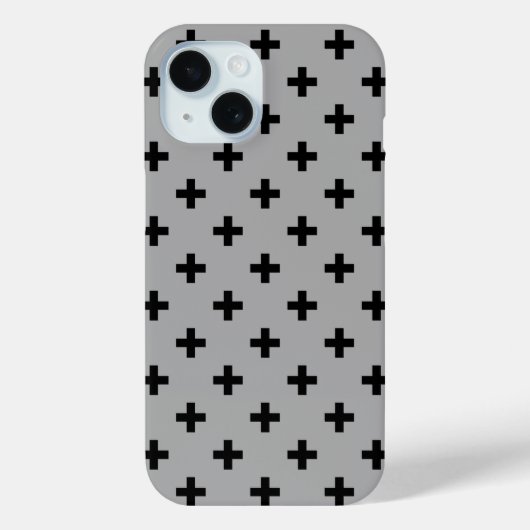 Coques Case-Mate iPhone Croix noires à pois sur gris (Verso)
