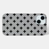 Coques Case-Mate iPhone Croix noires à pois sur gris (Verso (horizontal))