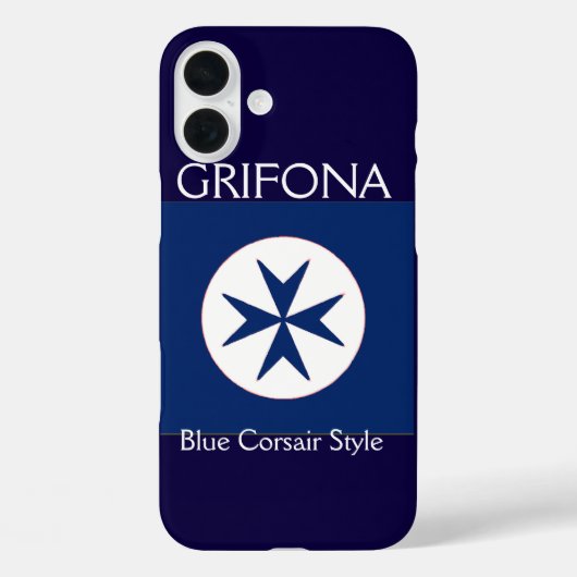 Coques Case-Mate iPhone Croix octogonale BLUE CORSAIR STYLE (Verso)