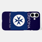 Coques Case-Mate iPhone Croix octogonale BLUE CORSAIR STYLE (Verso (horizontal))