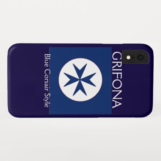 Coques Case-Mate iPhone Croix octogonale BLUE CORSAIR STYLE (Dos (Horizontal))