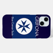 Coques Case-Mate iPhone Croix octogonale BLUE CORSAIR STYLE (Verso (horizontal))