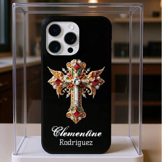 Coques Case-Mate iPhone Croix personnalisée, Votre Nom modèles 11-15 Fits