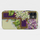 Coques Case-Mate iPhone Croix pourpre avec des fleurs (Dos (Horizontal))