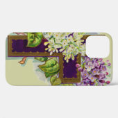 Coques Case-Mate iPhone Croix Violette Avec Fleurs (Verso (horizontal))