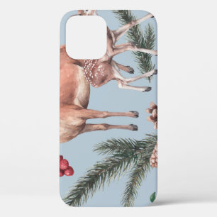 Case-Mate iPhone Case Croquis animal d'hiver, arrière - plan bleu.