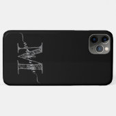Coques Case-Mate iPhone Croquis Artsy initial Monogramme noir blanc gris (Dos (Horizontal))