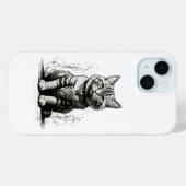 Coques Case-Mate iPhone Croquis au crayon de chat mignon (Verso (horizontal))